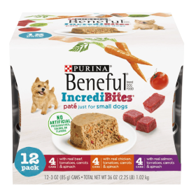 Purina Beneful Small Breed Wet Dog Food Variety Pack, IncrediBites Pate, 3 oz. Can